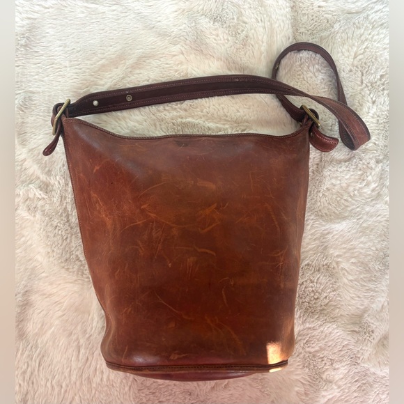 Vintage 1985 Coach Duffle Sac Bag Purse in Brown Leather - Picture 3 of 7